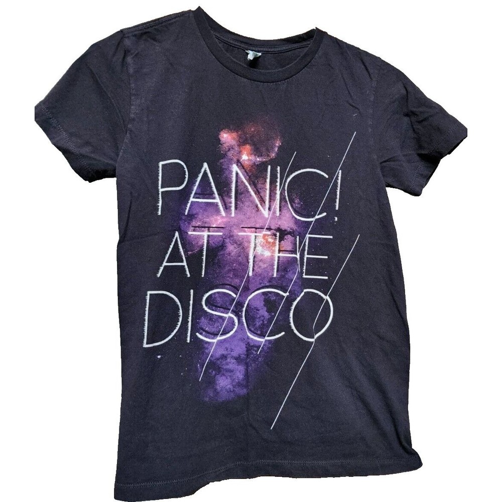Panic! At The Disco Black T-Shirt XS Pop Rock Band Cosmic